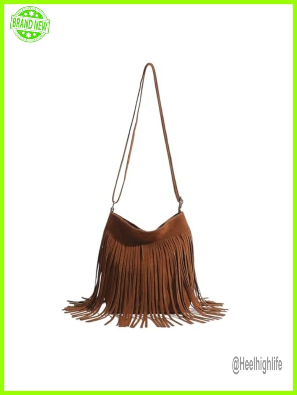Fringe Crossbody Bag Suede Adjustable Shoulder Purse Boho Small Handbag Festival